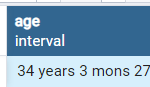Get Age from birthday in PostgreSQL – AGE() Get Age from birthday in PostgreSQL – AGE() 1